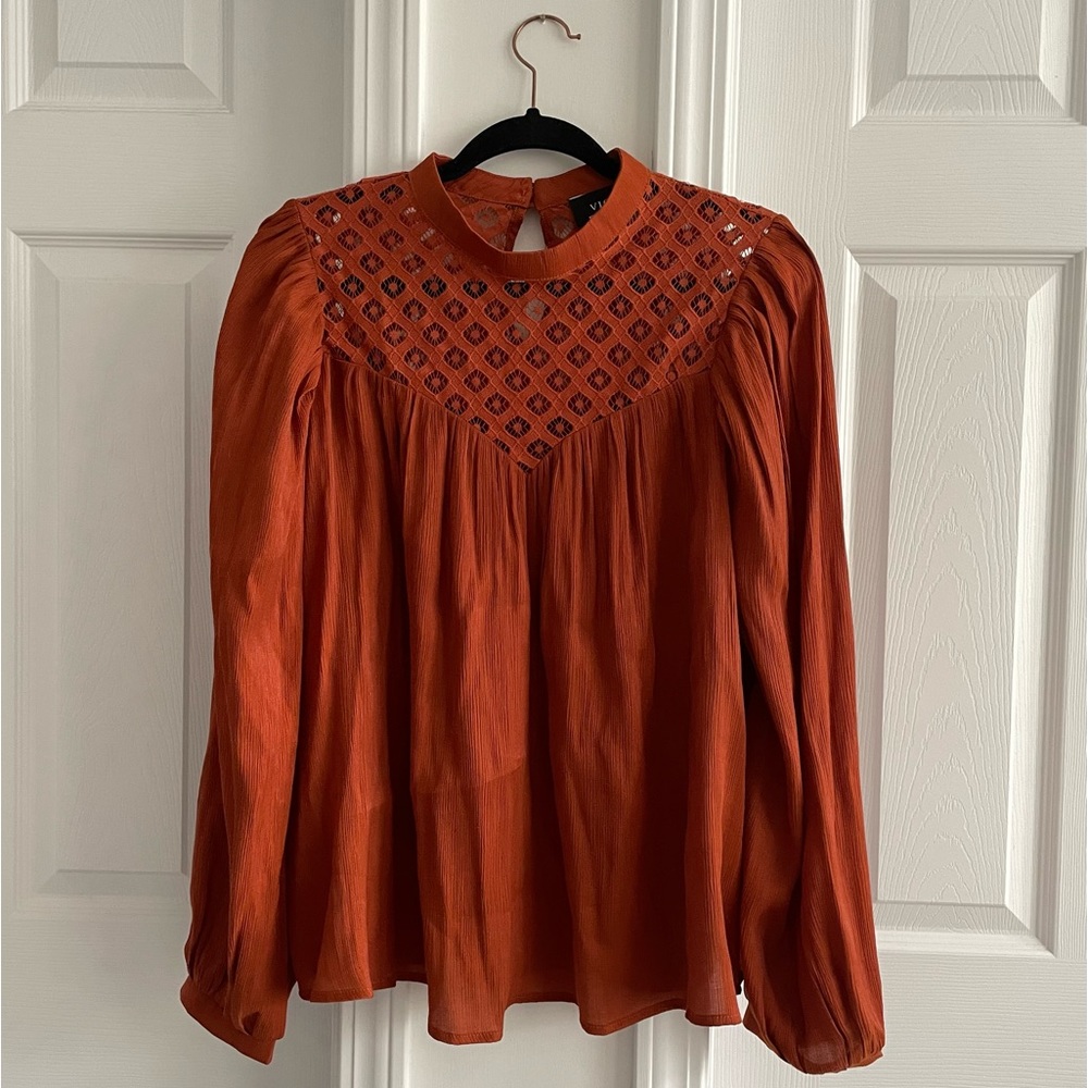 VICI Orange Ballon Sleeve Top